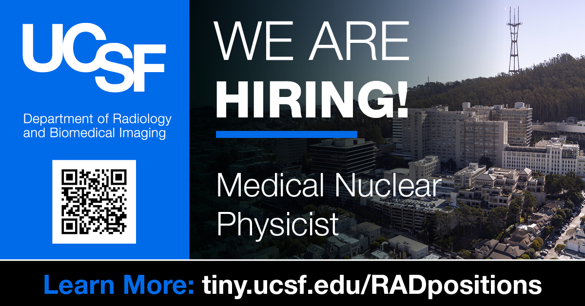 We're seeking candidates with a background in clinical imaging, dosimetry & a keen interest in advancing photon-counting CT. Interested? Apply now to join the @UCSFimaging as the newest Medical Nuclear Physicist! aprecruit.ucsf.edu/JPF04781