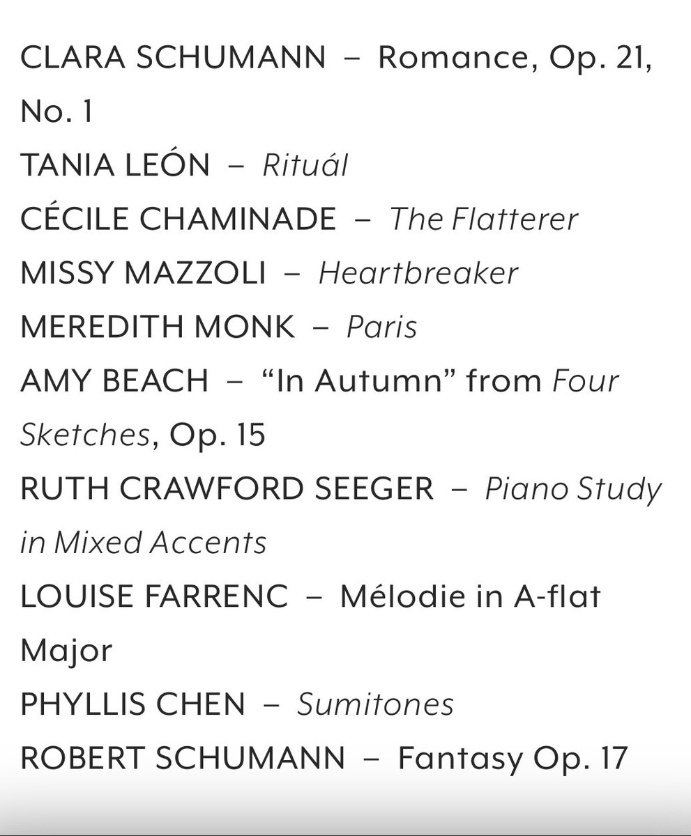 Sarah Fritz isnโt hereโฆ ๐ฆ๐ (@sarahfritzwritr) on Twitter photo Look at this BEAUTIFUL program from <a href="/jeremydenk/">jeremydenk</a> next week <a href="/KaufmanMusicNYC/">Kaufman Music Center</a>! I think Robert Schumann would happily hang out with so many amazing women.๐๐ผ๐น Look at this BEAUTIFUL program from <a href="/jeremydenk/">jeremydenk</a> next week <a href="/KaufmanMusicNYC/">Kaufman Music Center</a>! I think Robert Schumann would happily hang out with so many amazing women.๐๐ผ๐น