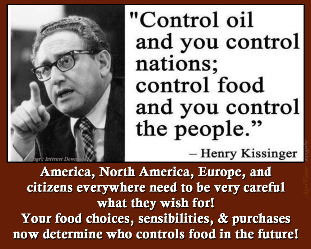 Julie Walker on X: "A complicated man that dealt with some complicated issues. Not perfect, but this warning of his needs to be considered: "Control oil and you control nations; control food