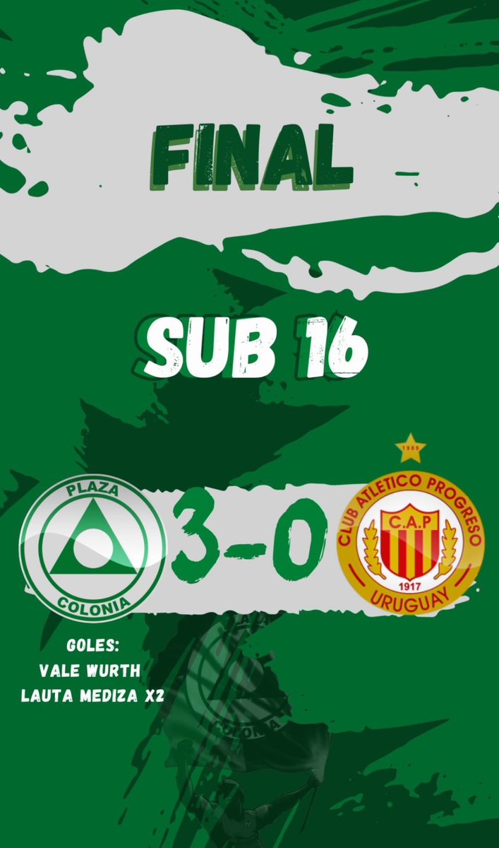 PlazaJuveniles's tweet photo. Finales del día de hoy 🔚

🏆 Fecha 7 “Copa de Oro”
Fase definitoria
🆚 @ProgresoOficial 
🏟️ Prandi

Finales:
#Sub16 3 - 0 ✔️
#Sub15 1 - 0 ✔️
#Sub14 4 - 3 ✔️

Con estos resultados podemos decir que “VOLVIMOS”

Somos de la 🅰️
#VamosPlaza https://t.co/9WUtWQ9cwJ