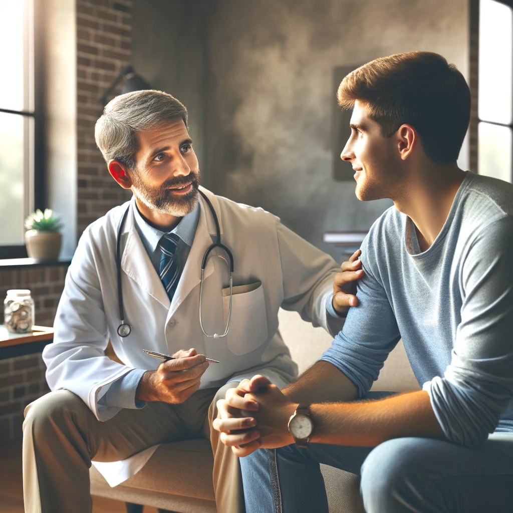 whatishealthok's tweet photo. The essence of care – a doctor and patient engaged in a meaningful conversation, building a bridge of trust and understanding. 👩⚕️👨🔬 #HealthcareConnection #DoctorPatientBond #MeaningfulConversation #TrustInCare #HealthPartnership https://t.co/layyJRDdAa
