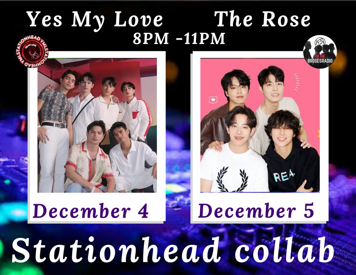 brosesradio's tweet photo. Collab coming up!! 🙌 join us and @YMLStationhead for a @TheRose_0803 x @143yesmylove @STATIONHEAD collab 🙌 

Dec 4th 7am ET | 8pm PHT | 9pm KST:
https://t.co/MhEKt0LMtP

Dec 5th 7am ET | 8pm PHT | 9pm KST:
https://t.co/UnbbEXUDe7

#TheRose #YesMyLove https://t.co/ca4LIYvkhY