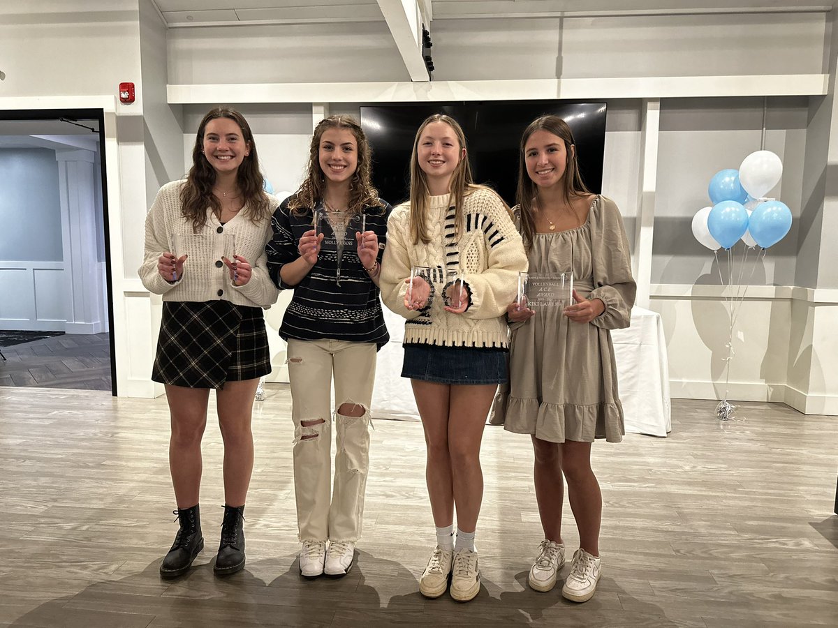 Our A.C.E Award Winners! Attitude, Camaraderie, Excellence. Lizzy Kloska, Molly Evans, Murphy Farrel and Kiki Lawler