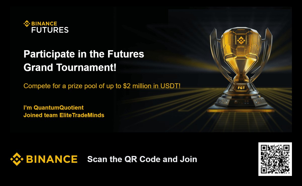 Join the Binance Futures Grand Tournament for a chance to win a share of $2,000,000 USDT!

#BinanceTournament
binance.com/en/FGT/NOV2023…