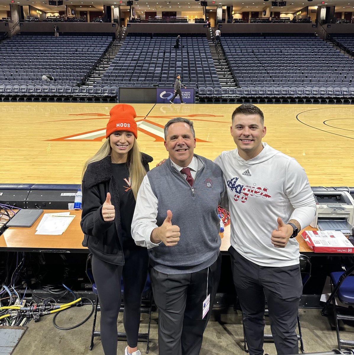 Cannot thank ⁦<a href="/CieraHecht/">CiCi</a>⁩ and ⁦<a href="/troy_claunch/">Troy Claunch</a>⁩ enough for coming to the ⁦<a href="/aggiembk/">Texas A&M Basketball</a>⁩ game tonight. Meant a ton to see you both and to reconnect. Wish you both the best. Thank you, my friends.