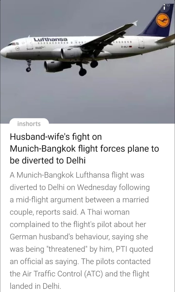 Now this unique cause of flight diversion! 😀😛😂 #flightsafety #husband #wife