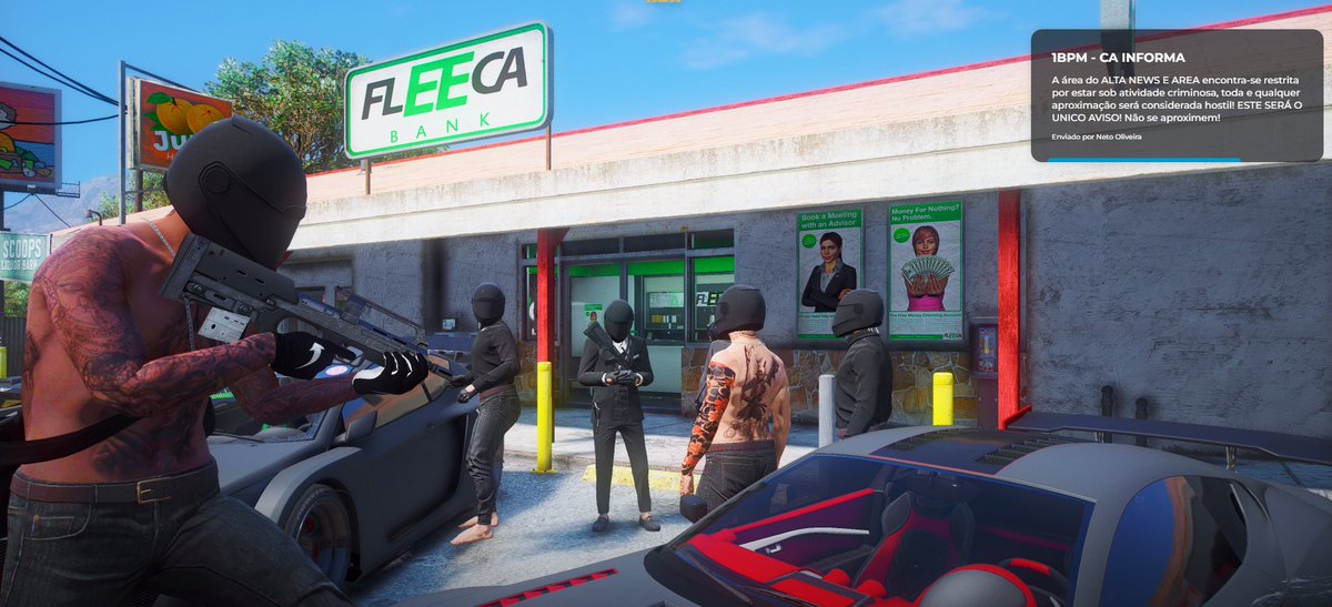 central4udacia's tweet photo. Rolando um fleeca na fuga nesse momento, estamos somente a espera da polícia. Os P1, #samurai #draac @VLTNoctis . Os P2 @_randsss @s4na_rp @osmerecedores . @cidadealtarp #pracima #AUDprakrlh 🔥🔥🔥 https://t.co/4qKIR0O5Nc