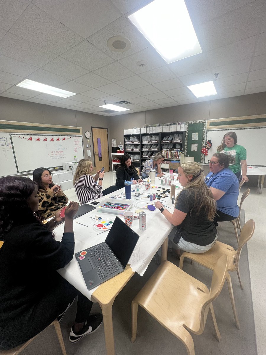 This week our teachers get to enjoy some art therapy and decorate ornaments for the school tree! The teams have enjoyed spending stress free time together to catch up after thanksgiving break!! <a href="/Herfurth_Bronco/">Herfurth Elementary</a>