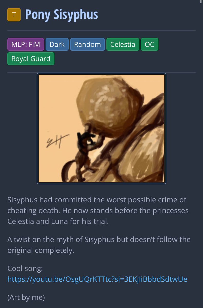 Siegeireeno's tweet photo. I posted my first story onto Fimfiction! https://t.co/YRxzqCZEMI #mlp #fimfiction #fanfiction https://t.co/C3tirk5Dru