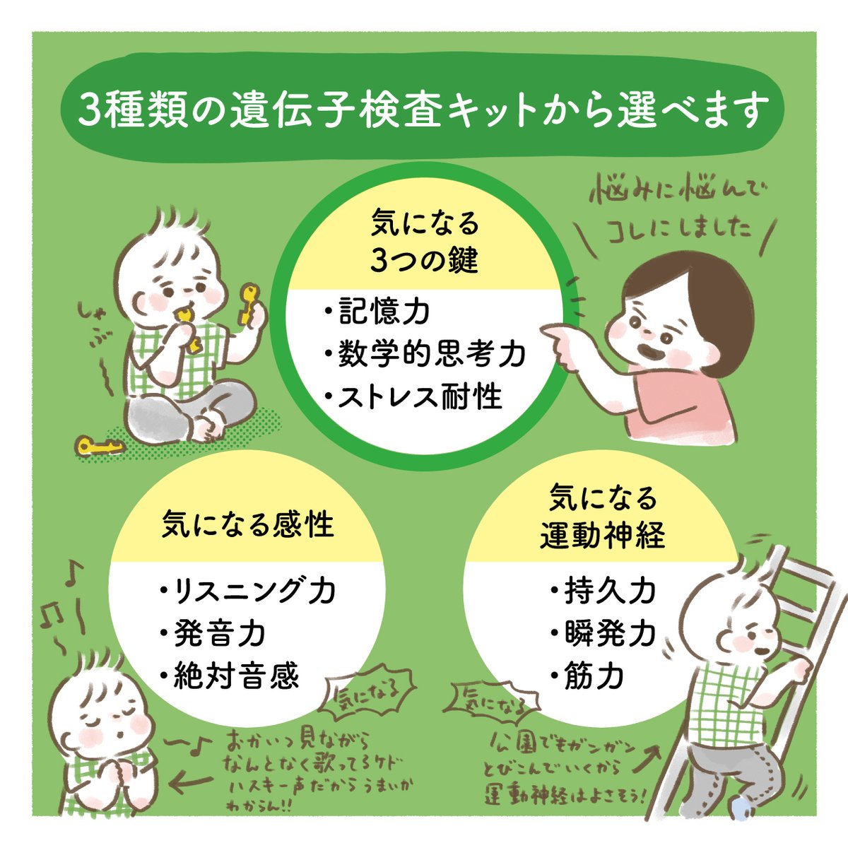 息子の遺伝子検査🔍をお願いしてみました!
DNAファクター🧬教えて遺伝子先生🧬というキットを使用!
まだまだ赤ちゃんな息子のことは分からないことだらけ…
これからの関わり方の参考になりました🙌

https://t.co/jnU0zyhHPG

#AD #dnaファクター #子どもの能力遺伝子検査 