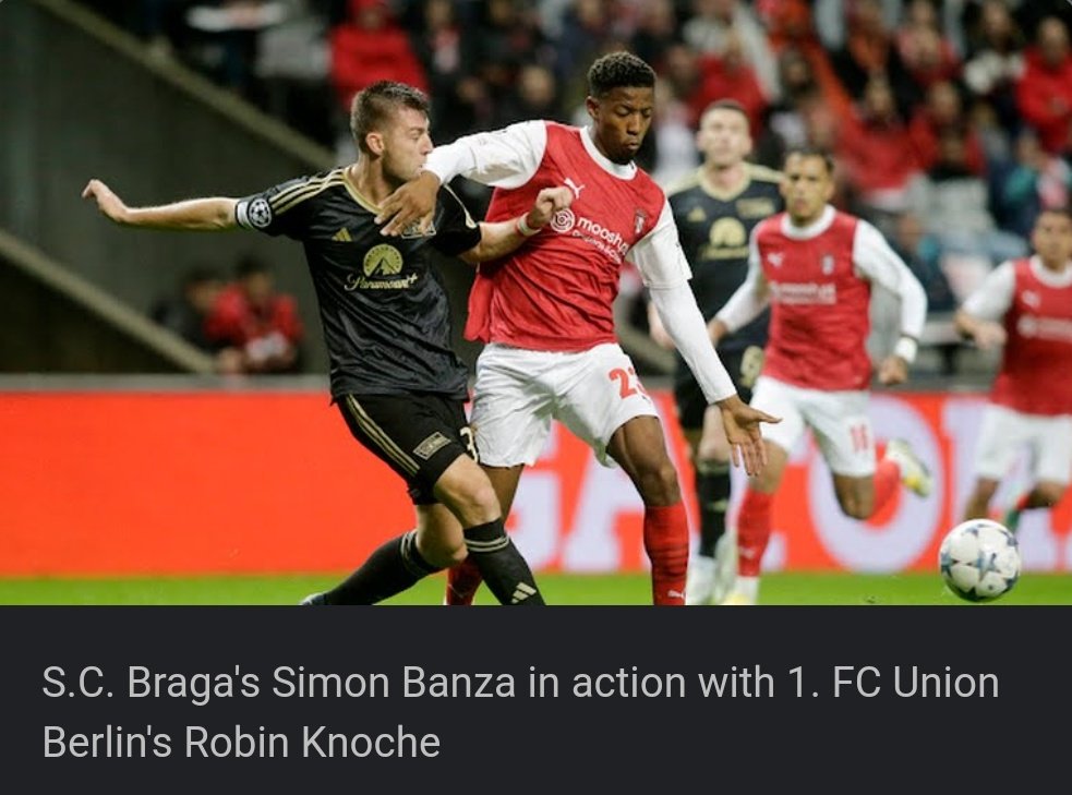 sportstickz's tweet photo. #ChampionsLeague |FT
Braga 1- 1 Union Berlin
Á. Djaló 51 R Gosens 42
It's a draw between Braga & Berlin, what a match and good fight from Braga after red card to Sikou Niakate in 31
Robin Alvaro
#UCL #UEFA #UEFAChampionsLeague #SCBFCU #FCUSCB #Braga #UnionBerlin https://t.co/HuUCxAE7Jp