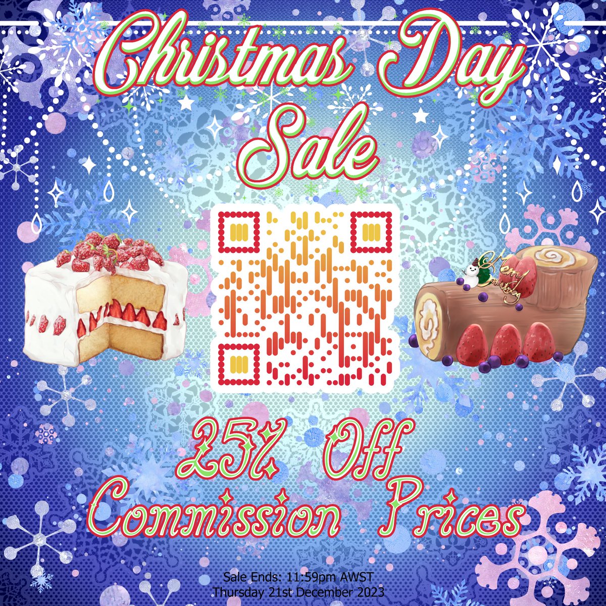 It’s this time of the year again, and you know what that means… 
25% Off from Commission Prices! 🤩

Surprise your special somebody with a specialised gift, or even treat yourself to a new art piece - The sky’s the limit 🌈

#christmasdaysale #artsale #discount #commissionsopen