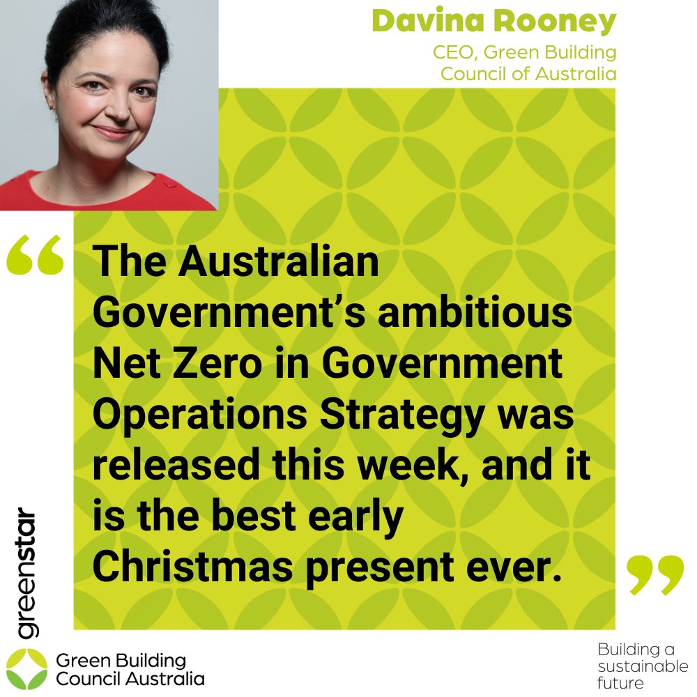 It's been a year of transformation and this week was a pivotal moment with the Aus Govt mandating all its office leases must be #GreenStar certified and prioritise all-electric operations. Read more in @rooney_davina's latest Green building Voice column new.gbca.org.au/news/gbca-news…