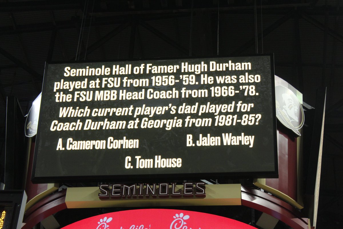 FSUSemPro's tweet image. What do you think the answer to tonight’s video board question was? 🤔

Answer below ⬇️

#fsusempro #seminoles #accnetwork #onetribe