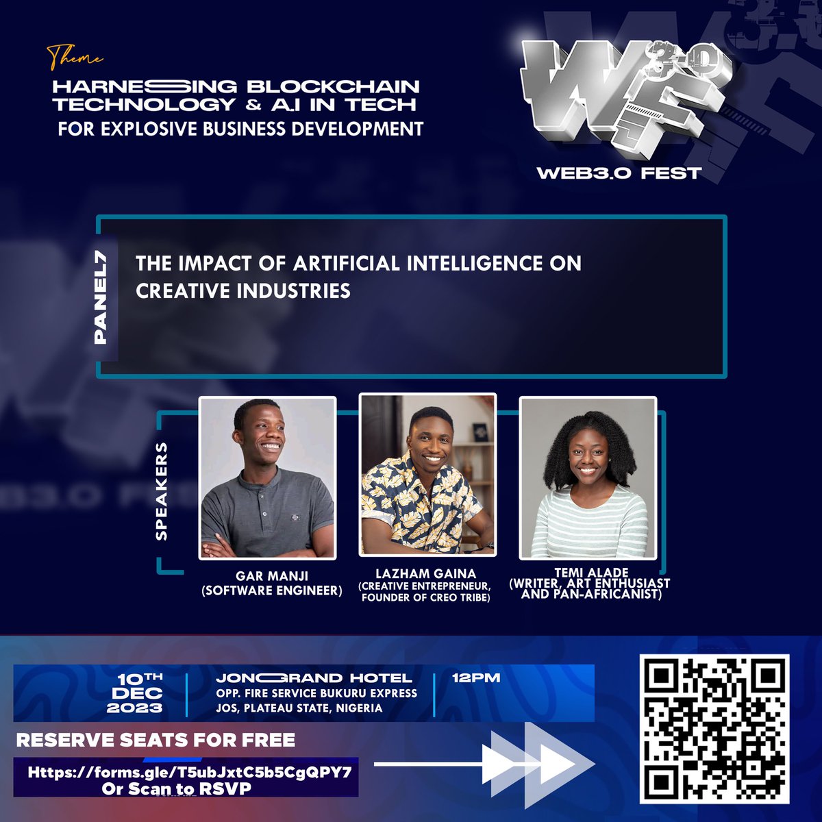 Web3fest1's tweet image. 🚀 Excited to unveil the dynamic panel on &quot;The Impact of Artificial Intelligence on Creative Industries&quot; at #Web3Fest! 🎨🤖 Join us as experts delve into the fusion of AI and creativity, exploring the transformative power that&apos;s reshaping the landscape of creative industries. 🌐