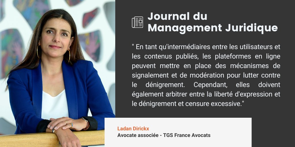 Dans un article rédigé pour le Journal du Management Juridique du Village de la Justice, Ladan Ladan Dirickx, avocate associée,  nous explique pourquoi est-il important de préserver sa #reputation et la valeur économique de sa #marque. RDV ici (p.55)  👉 bit.ly/3RiKG2r