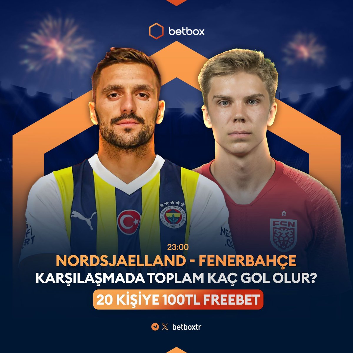 ⚠️100 TL Freebet Ödüllü Tahmin Etkinliği! 𝗡𝗼𝗿𝗱𝘀𝗷𝗮𝗲𝗹𝗹𝗮𝗻𝗱 🆚 𝗙𝗲𝗻𝗲𝗿𝗯𝗮𝗵𝗰𝗲 ⚽️Karşılaşmada toplam kaç gol olur? 🤑 Doğru tahmin eden 20 Kişiye 100 TL FreeBet 🌐 Bizi takip et, RT'le, 3 arkadaşını etiketle ⬇️ Formu Doldurmayı Unutma ➡️ bit.ly/46xBvj7