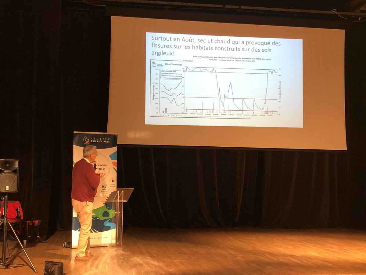 Point #climat par <a href="/acmg54JFB/">Berthoumieu Jean-Fra</a> 
➡️En quelques jours il peut tomber 100 mm de pluie au sein du #lotetgaronne
➡️Le 11 octobre 2023 le seuil de 30•C a été atteint et dépassé.
➡️Les réserves hydriques tombent au plus bas et entraînent des fissures etc. 
#rechauffementclimatique #eau