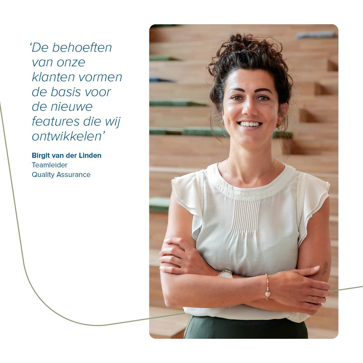 easyflexnl's tweet image. Samen met haar team bouwt Teamleider Quality Assurance Birgit van der Linden de brug tussen sales en het ontwikkelteam van Easyflex. “De ervaringen en wensen van klanten gebruiken we voor het continu verbeteren van onze uitzendsoftware.”

#Easyflex #software #uitzendsoftware