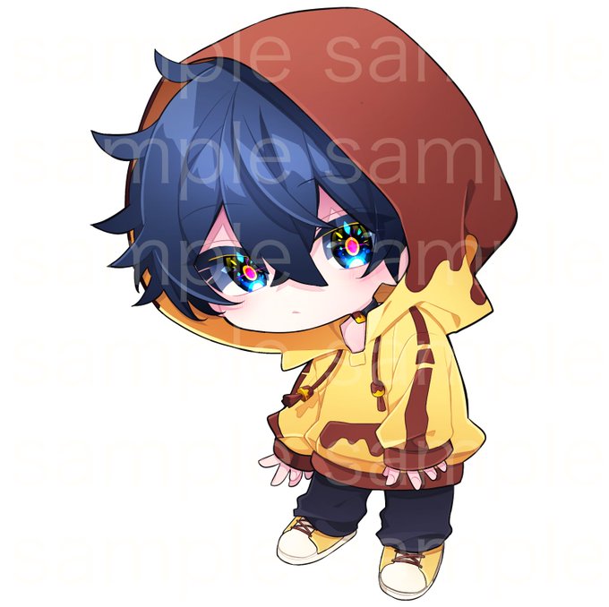 「hair between eyes yellow hoodie」 illustration images(Latest)