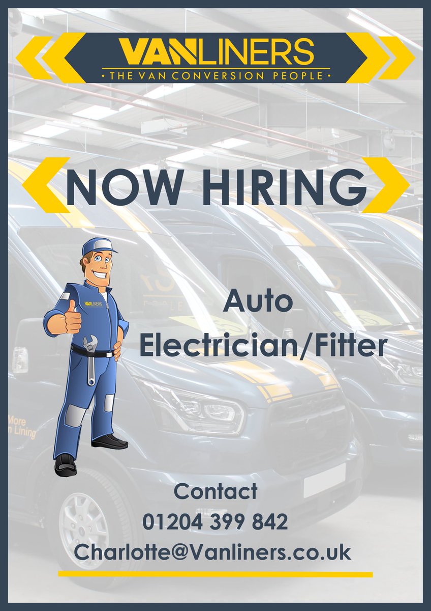 VANLINERS_LTD's tweet image. ✳ ✳ ✳ WE ARE HIRING ✳ ✳ ✳

Auto Electrician/Fitter!

You can apply for this role via Indeed or email

Charlotte@vanliners.co.uk.
uk.indeed.com/jobs?q=vanline…

#vanliners #fitter #autoelectrician #hiring #recruiting