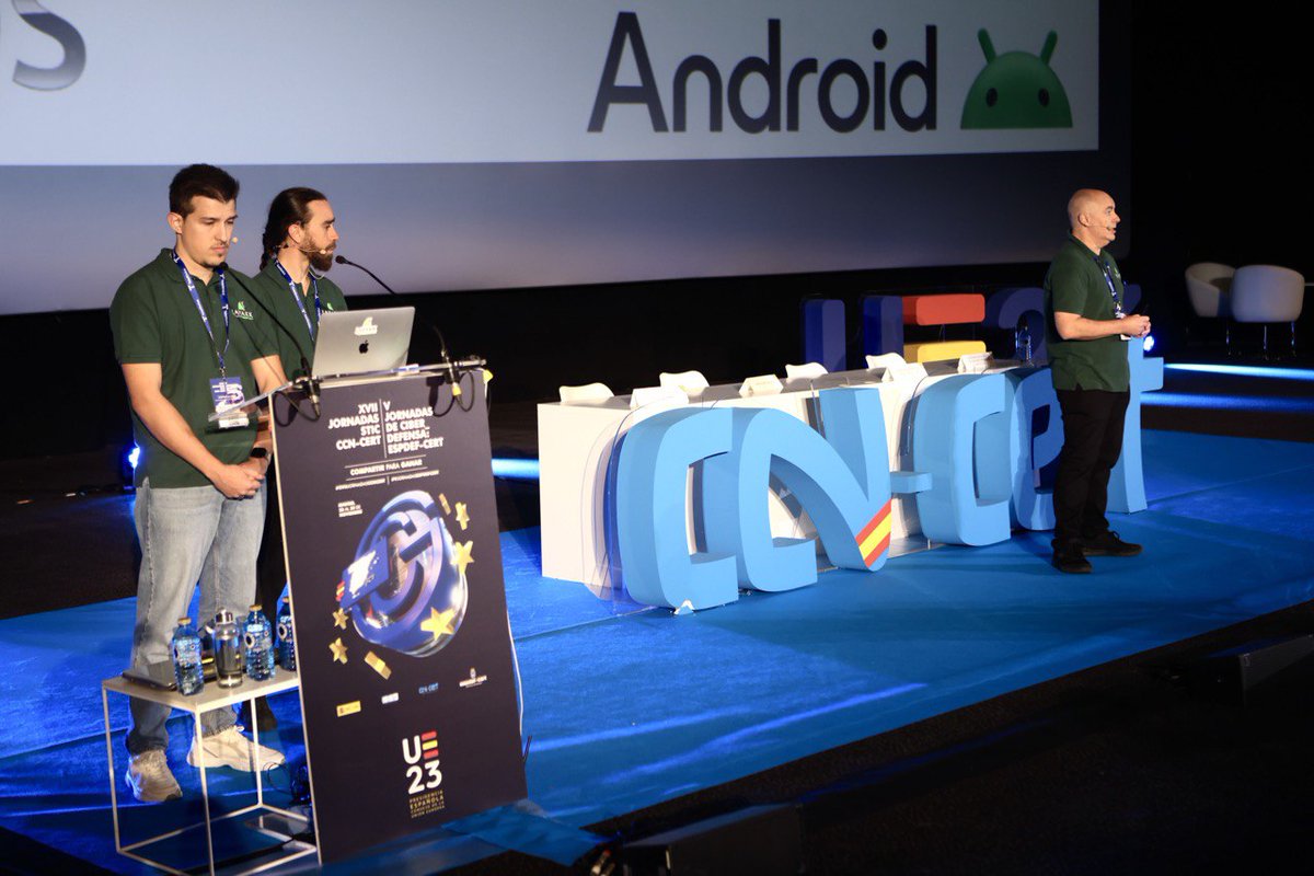 Arrancamos en la sala 25 con la ponencia "Limitaciones en la detección de código dañino en dispositivos móviles" a cargo de Cristian Cantos, David Pérez y Fernando Perera, de <a href="/layakk/">Layakk</a> 
#XVIIJornadasCCNCERT
#VJornadasESPDEFCERT