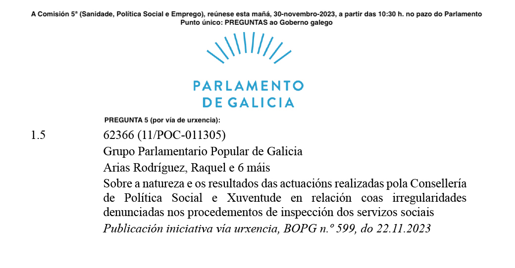 📌Matar o mensaxeiro:
👉 Esta mañá, no #Parlamento, a #Xunta abrirá o camiño das sancións aos #inspectores de servizos sociais que denunciaron chivatazos ás #residencias dende a propia Administración alertando sobre as visitas da inspección. Pero ninguén investigou a #corrupción
