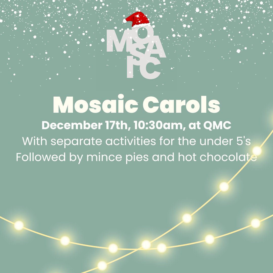 ChurchMosaic's tweet photo. We can't wait till our Carol service on December 17th, at 10:30am! All are welcome for a time of singing traditional and contemporary carols, and hearing afresh why the coming of Jesus brings hope to all - with a great set of activities for the under 5's going on at the same time https://t.co/DeNWtAhe3d