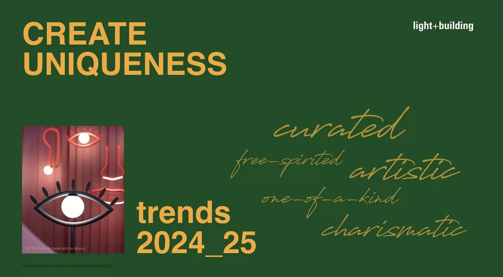 Light_Building's tweet image. In our latest trend, we shed light on everything about CREATE UNIQUENESS 😃
This emphasizes the unique with a mix of different designs. Expressive shapes and surfaces as well as unconventional designs transform rooms into artistic collections. 
#LB24 #buildingtechnology #trends