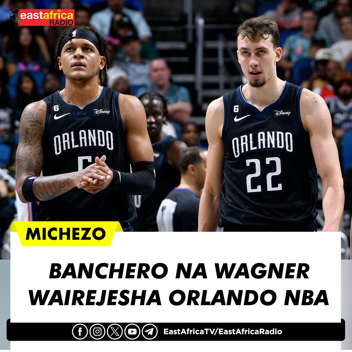 eastafricatv's tweet image. #MCHEZO Klabu ya @orlandomagic ipo kwenye ubora @nba kwa kufanikiwa kushinda michezo 8 mfulululizo huku leo Novemba 30, kufanikiwa kuitandika @washwizards kwa alama 139-120 huku nyota wake Paul Banchero na Franz Wagner wakiwa katika viwango bora. 

Magic wameifikia rekodi ya