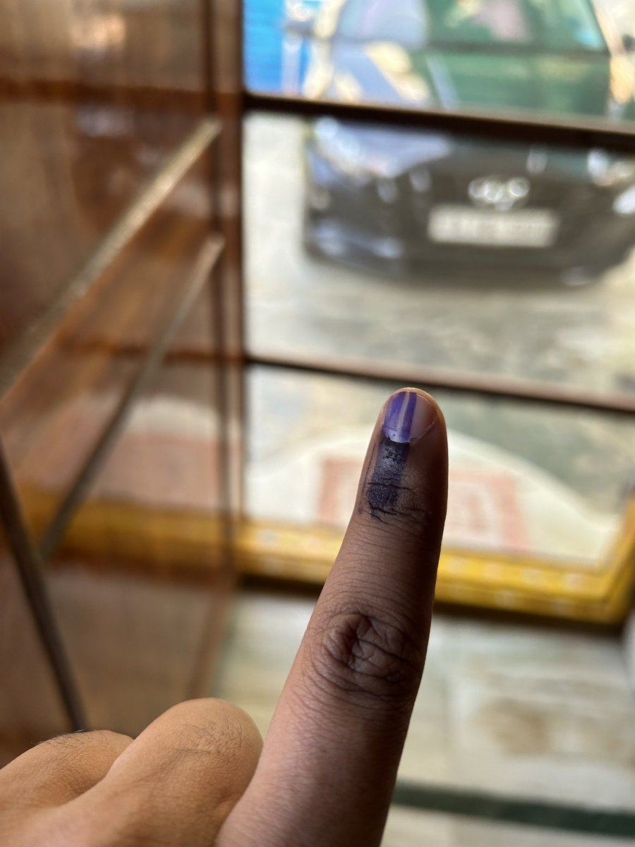 ImSharunR's tweet photo. IтАЩm Proud to be part of the Democratic process. #firsttimevote
#TelanganaElection2023 https://t.co/5hBGNB1YBN