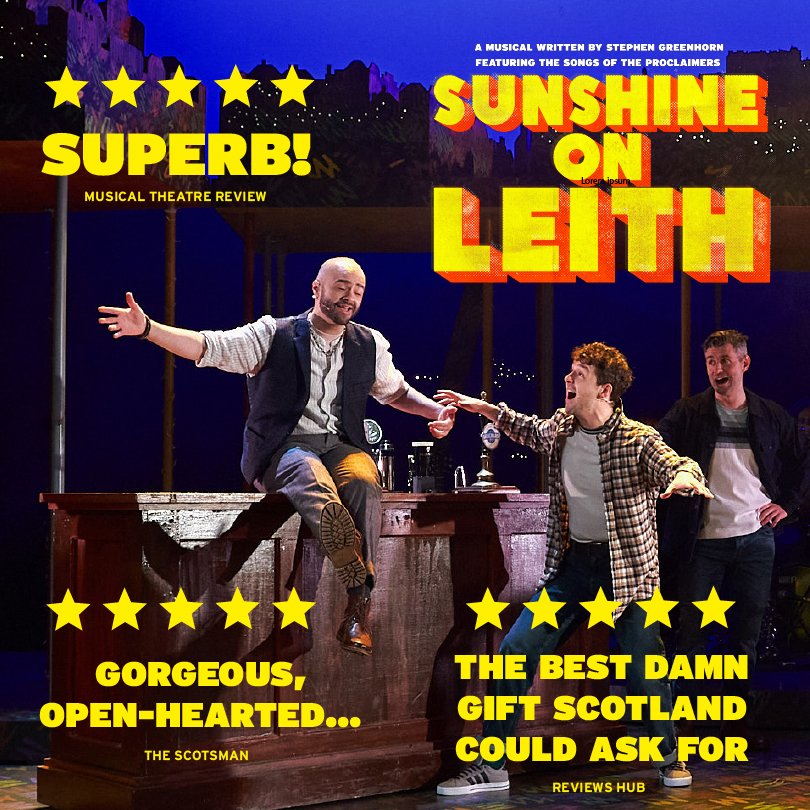 Reviews are in for Sunshine on Leith. It's a smash! On until 23 December, don't miss this feel-fabulous festive show! 
pitlochryfestivaltheatre.com/whats-on/sunsh…