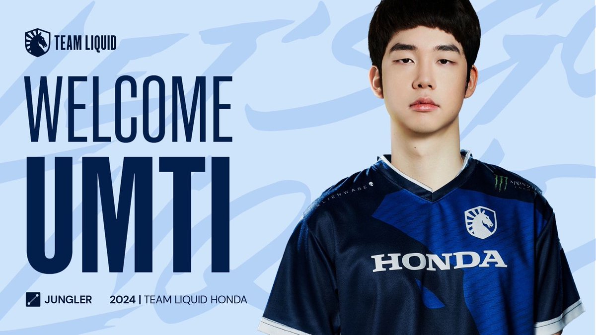 Hello, TL UmTi. I think fans in LCS who may not know me well. This time, I'll make sure to let you know who UmTi is. I truly believe that joining @TeamLiquidLoL is a significant opportunity. I won't take this chance lightly and will do my best to bring joy to the fans. Thank you!