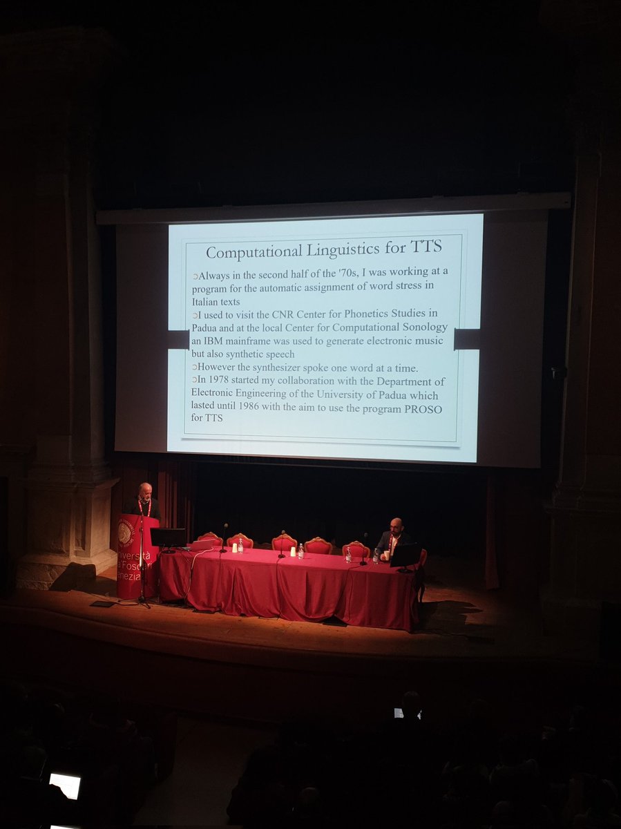 CLiC_it_conf's tweet photo. Prof. Rodolfo Delmontewith a history of Computational Linguistics in Venice @CaFoscari 
#clicit2023 #NLPro @AILC_NLP https://t.co/bvvZupPgCT