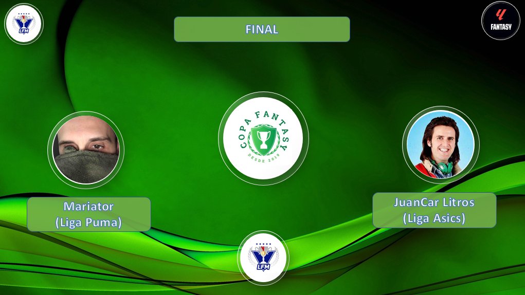LFM_Fernando_SC's tweet photo. Mañana comienza la Gran Final de la #LLF_Copa_Fantasy 2023 ⚽️🏆

@TwitdeMario vs @longueron81 

El líder de la Liga Puma frente al líder de la Liga Asics, final a doble partido, mucha suerte y a preparar los onces. https://t.co/8xY6E2jfJP