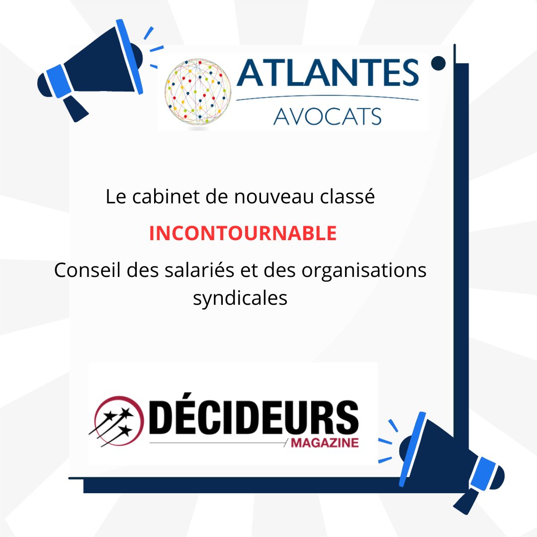 Le cabinet est une nouvelle fois reconnu comme incontournable pour son conseil auprès des salariés et des syndicats par <a href="/MagDecideurs/">Décideurs Magazine</a> 

Nous remercions l'ensemble de nos clients et partenaires pour leur confiance.

Nous saluons le travail et l'implication de nos équipes.