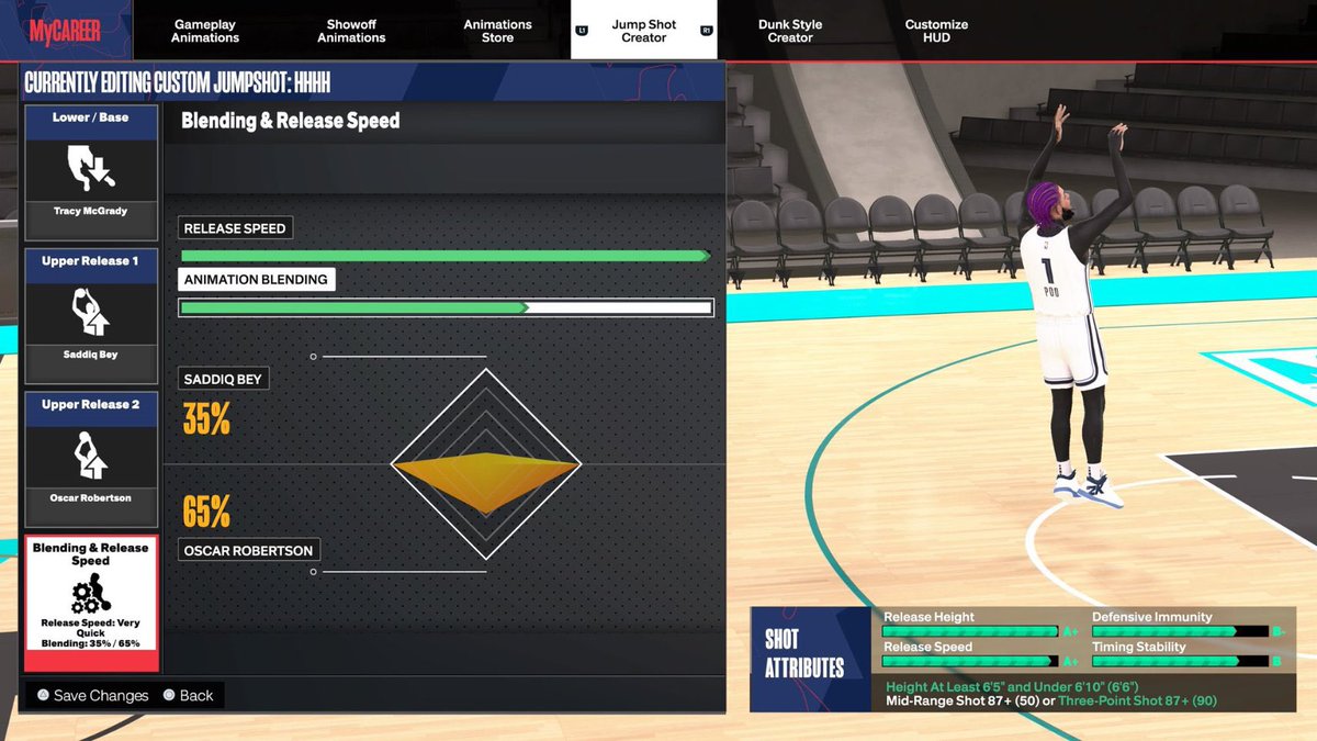 nba2kcmty's tweet image. VERY Successful Jumpshots

6&apos;5-6&apos;9 ISO BUILDS: Lower Base Tracy Mcgrady, Upper Releases Saddiq Bey 35% &amp;amp; Oscar Robertson 65%
Cue: Push

6&apos;5-6&apos;9 Spotup Builds: Lower Base Taurean Prince, Upper Releases Drew Eubanks 35% &amp;amp; Oscar Robertson 65%
Cue: Push

6&apos;10+ Centers: Lower Base…