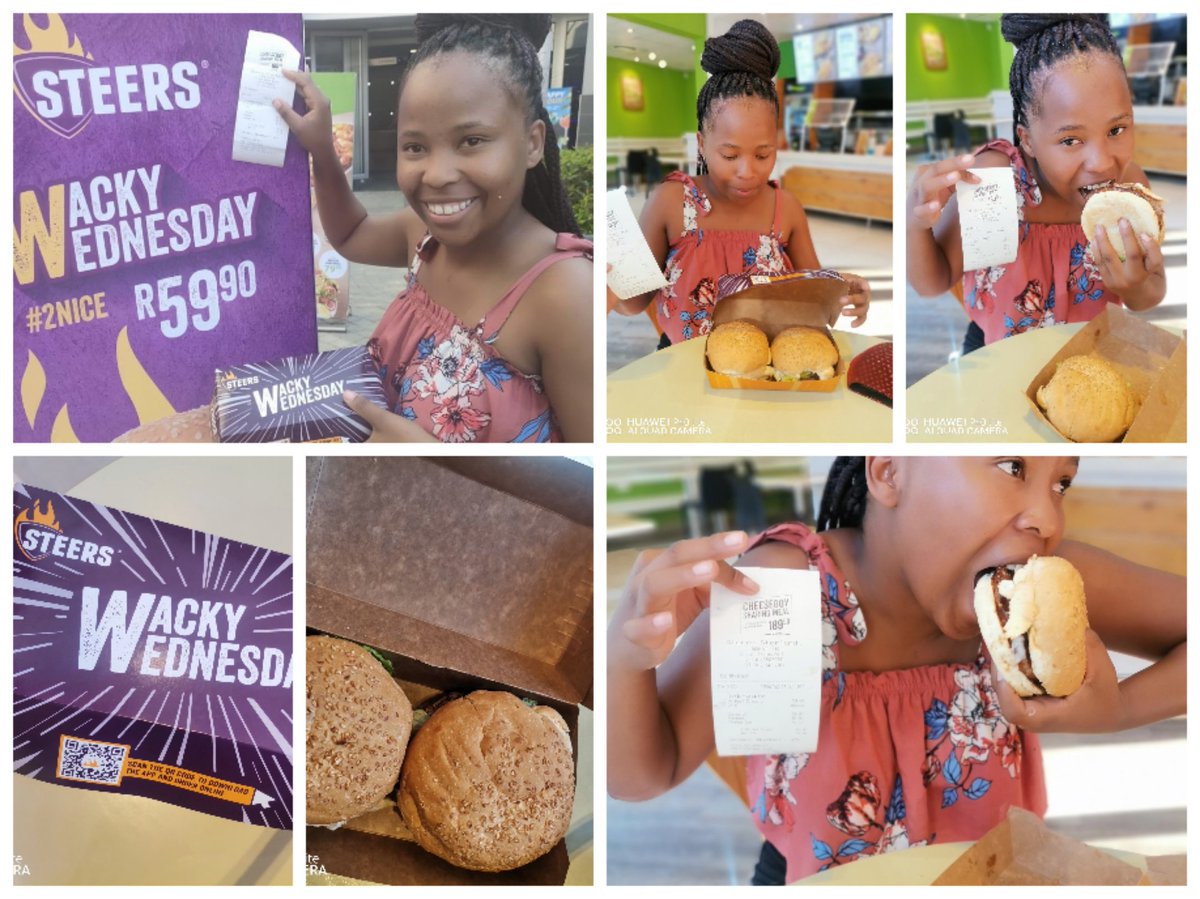 DaisyMolatlhegi's tweet image. #2Nice  Power to have money every Wednesday to buy my #WackyWednesday meal @SteersSA