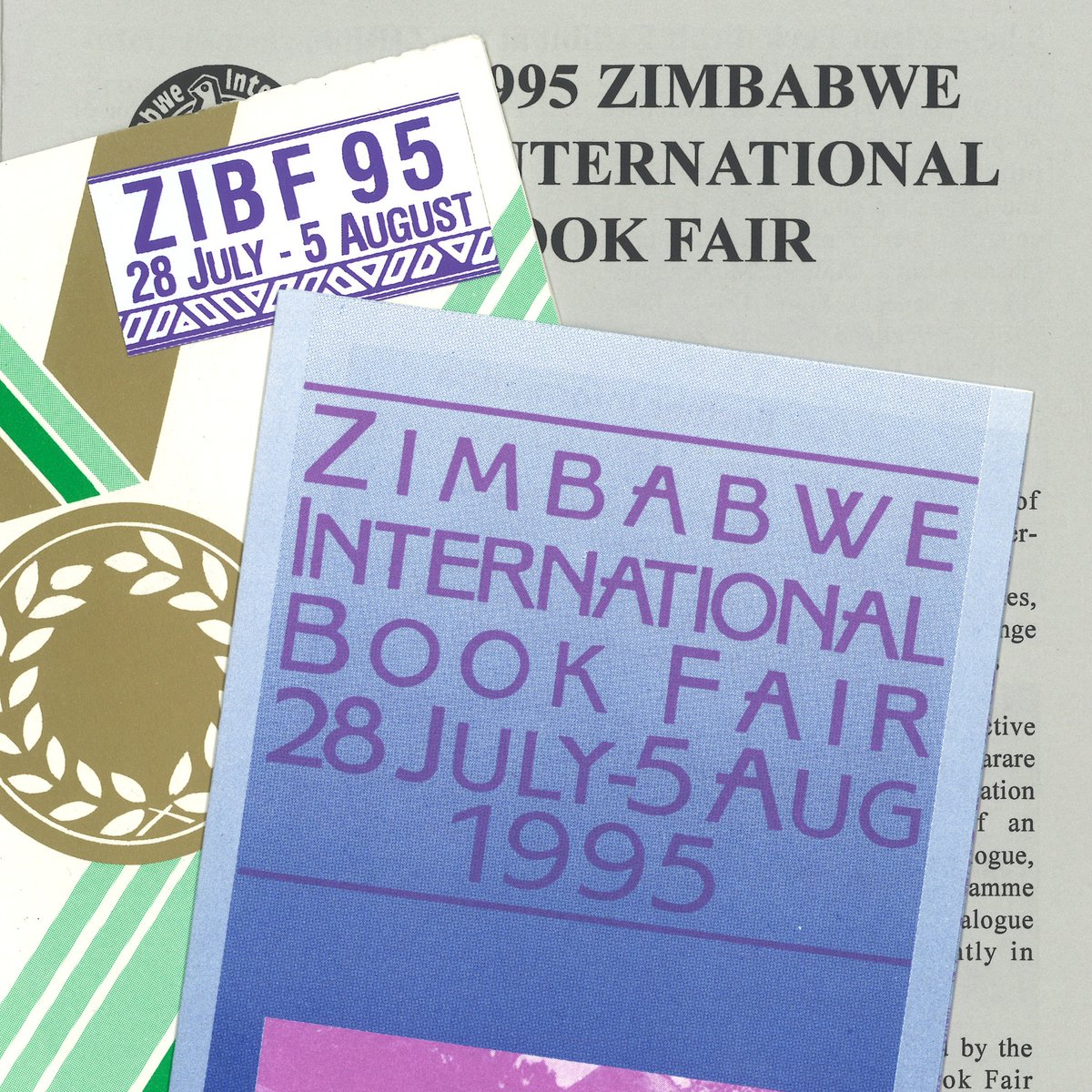 BrookesSpecColl's tweet photo. The Publishing in Africa collection brings together material from several organisations, including the Zimbabwe International Book Fair (UK) who helped to promote & organise ZIBF, making the archive the largest public collection about the Book Fair #EYAUnique #ExploreYourArchive https://t.co/lT0QQ41cMg