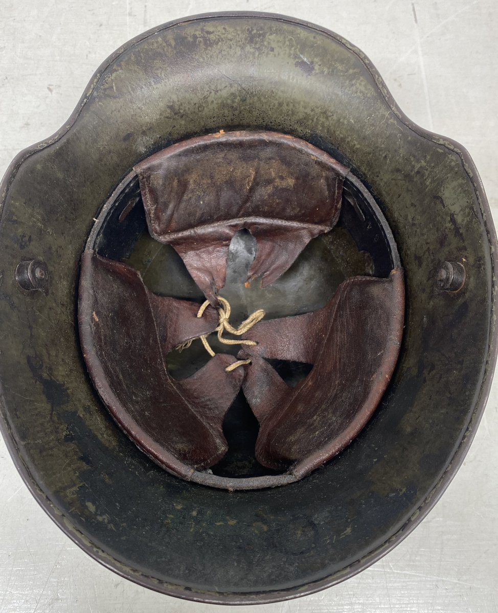 Another fantastic piece of WW1 headwear, an M1916 helmet with original camouflage paint, 3 pad liner, and leather headband. Coming soon to our February 2024 Medals & Militaria sale.