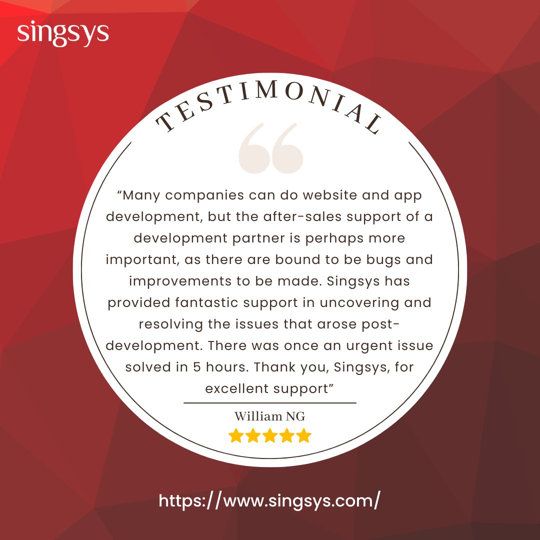 singsyspteltd's tweet image. The appreciation from William Ng, the owner of uParcel, fills us with gratitude! 

Upholding values of reliability and integrity is ingrained in everything we do. Thank you for recognising our commitment. 

#clientdiaries #customerreviews #Singsys