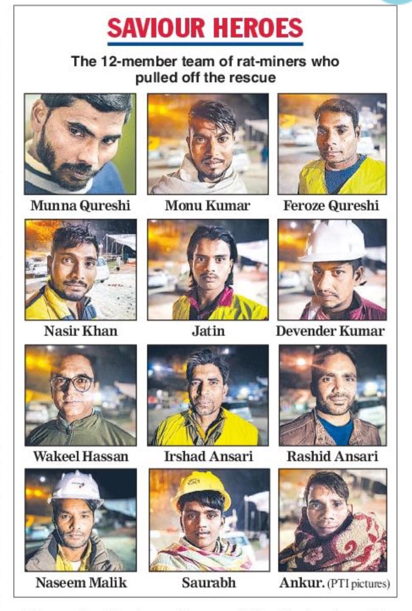 “Saviour Heroes” @ttindia is bang on. 
#TunnelCollapse rescuers who manually made their way.