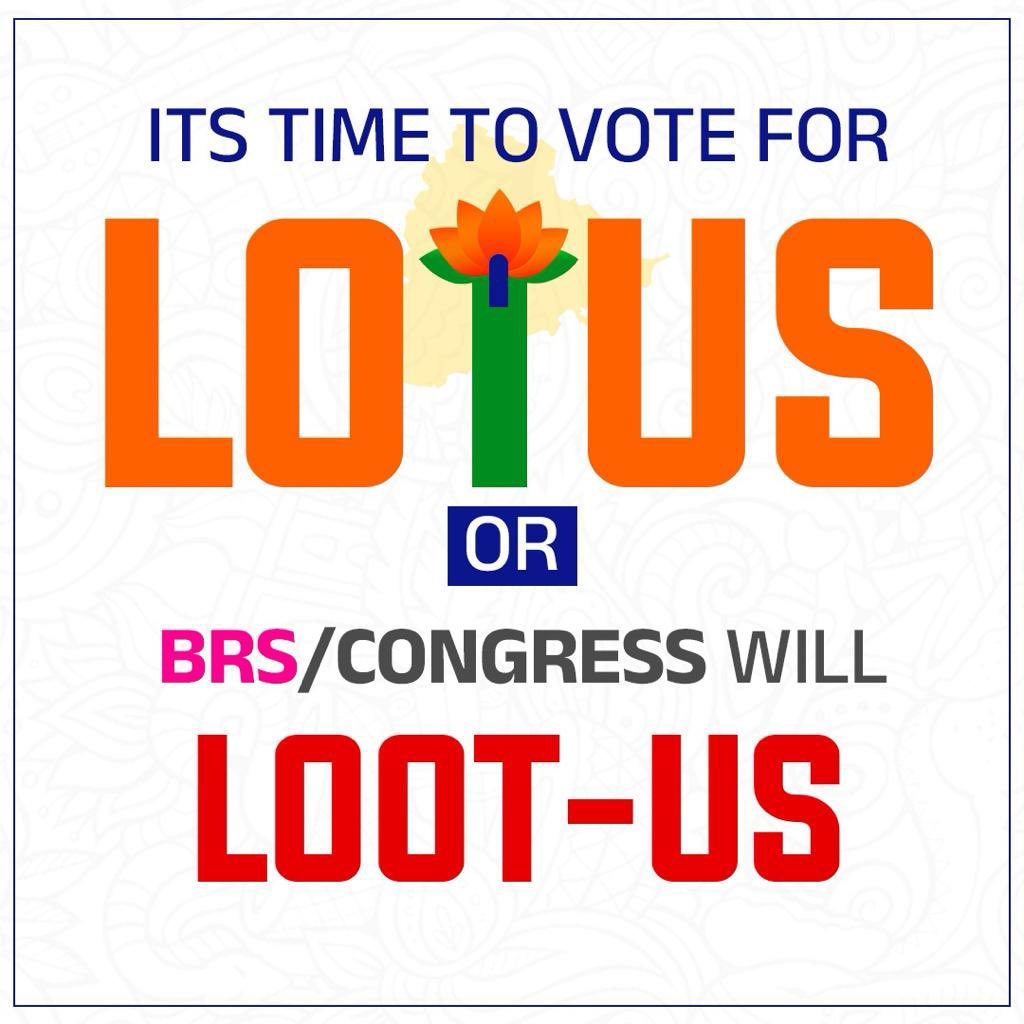 🪷 LOTUS 
or
LOOT US
Choice is yours
#Vote4Lotus 
#Vote4Change
#TelanganaWithBJP
#TelanganaAssemblyElections2023