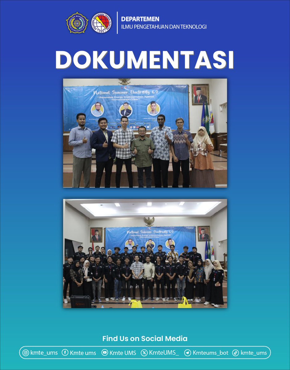 KmteUMS_'s tweet photo. [DOKUMENTASI NSE 6.0]
.
21 November 2023
.
National Seminar Electricity atau disingkat NSE hadir dengan tema " Renewable Energy Implementation Against Environmental Crisis " https://t.co/fri9YWiNJd