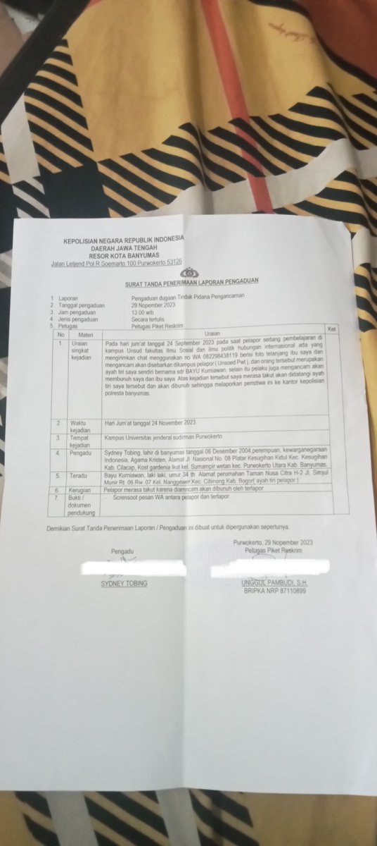 HiraiTsu's tweet photo. Maaf baru bisa kasih update sekarang, karena memang se hectic itu beberapa hari kebelakang, aku udah ngajuin aduan, dan udah diterima. Sekarang tinggal nunggu ada yang nindak aja, kata pak polisinya, kalau belum dapet kabar selama 7 hari kedepan, bisa ke satreskrim lagi https://t.co/9SzBfHKsT7