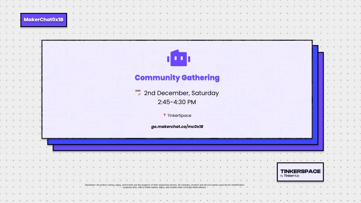 📣Join us for the year-end MakerChat Community Gathering. Meet makers and prototyping enthusiasts, and learn from peers and experienced professionals.

Engage in Q&amp;A with industry experts and gain insights into the latest in hardware.

Register here: go.makerchat.co/mc0x1B