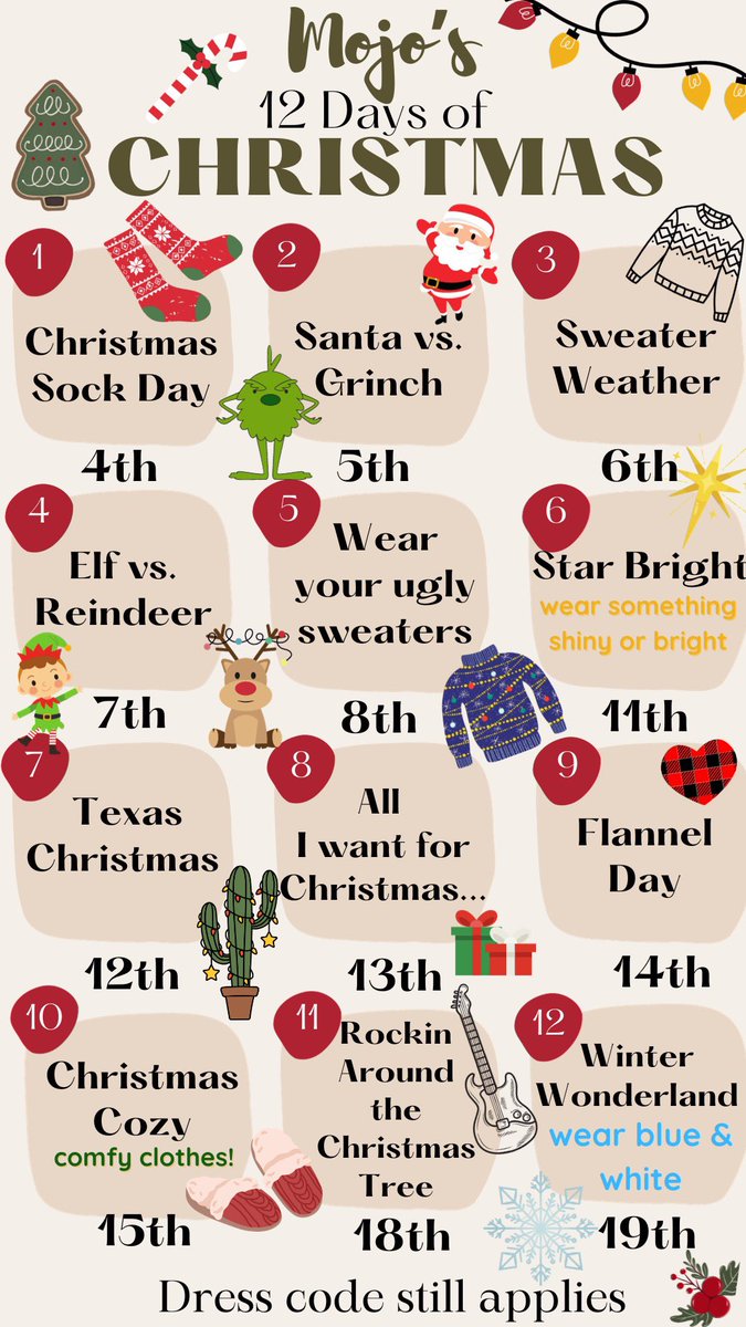 Alright Panthers!! It's officially time to get in the Christmas Spirit!

Let's start the month with these first 12 days of Christmas!! GO MOJO 🐾🎄🎅🏻