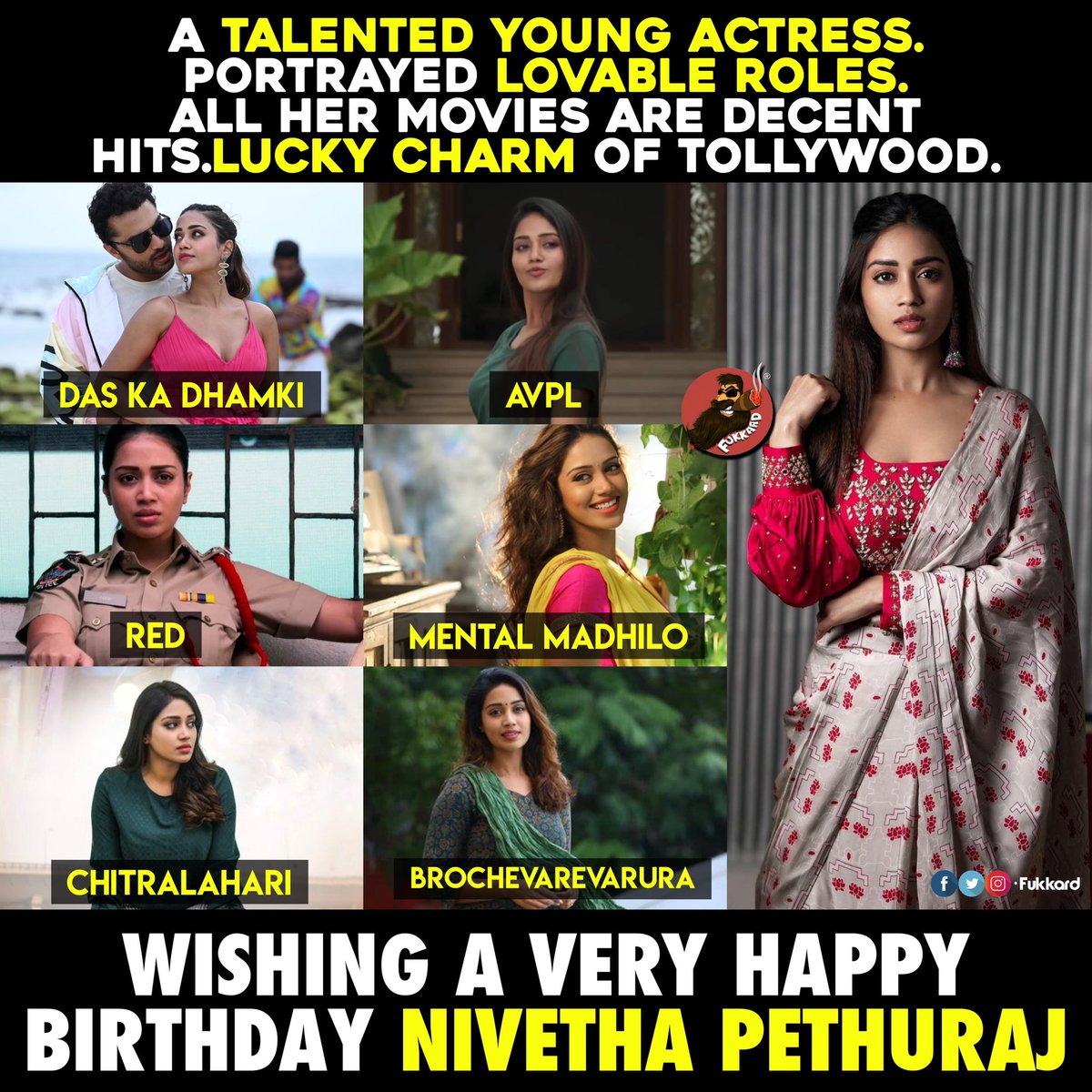 Birthday Wishes to #NivethaPethuraj #HBDNivethaPethuraj.
@Nivetha_Tweets