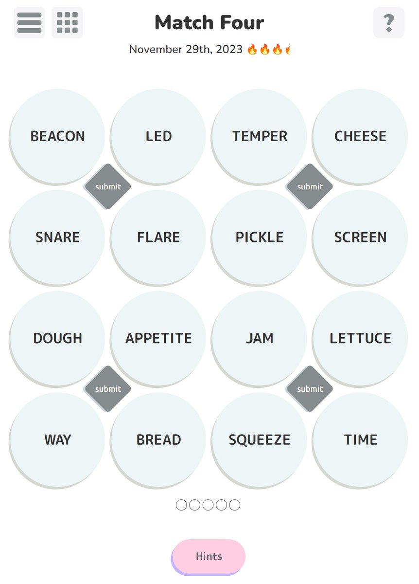 MatchFour's tweet image. Today's Connection got you down? Try Match-Four instead #nytconnections #matchfour