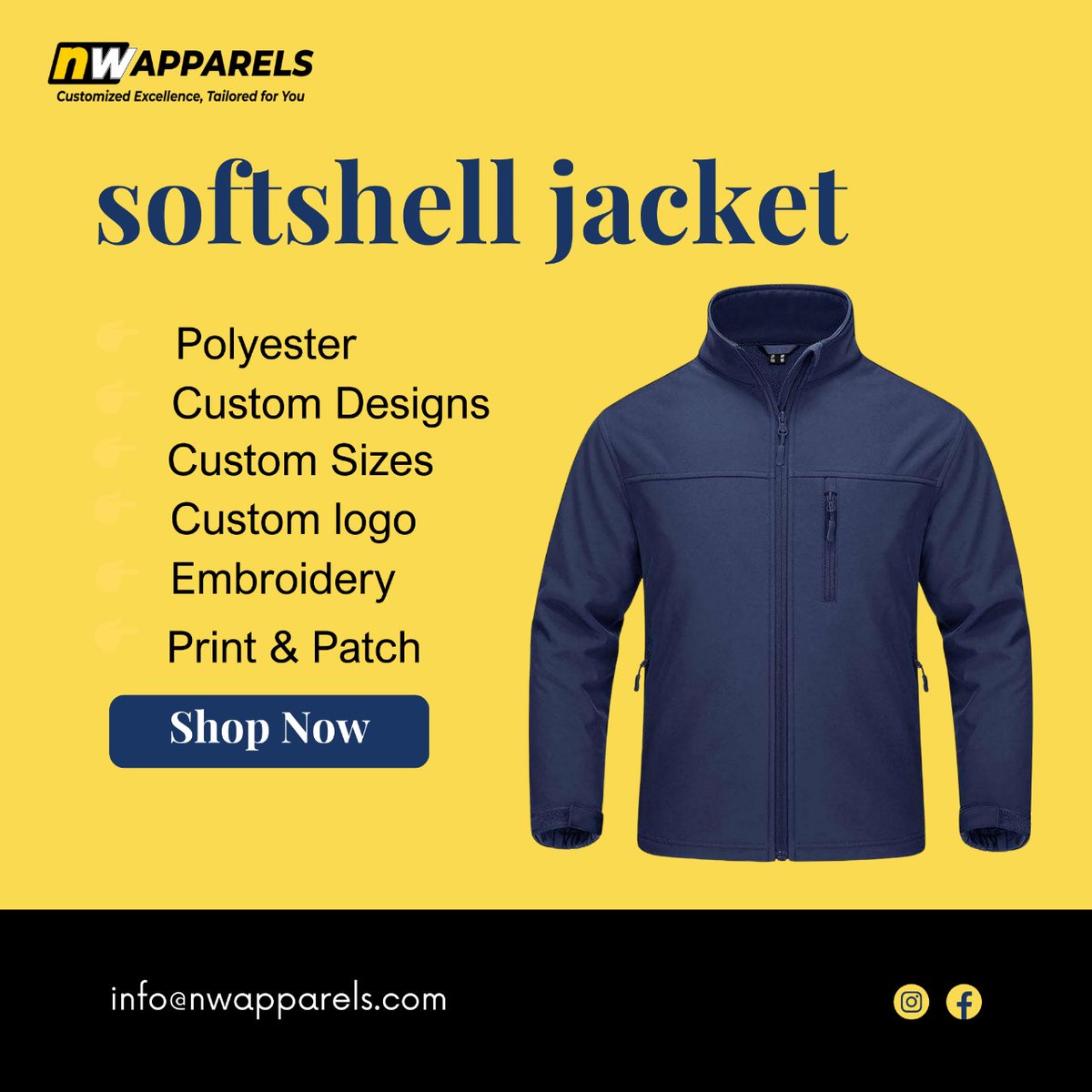 NW_Apparels's tweet image. Soft-shell Jacket

*Wind Proof 
*Polyester
*Premium Zipper
*Custom Designs
*Embroidery/Print

info@nwapparels.com
#softshelljacket #Softshell #workuniform